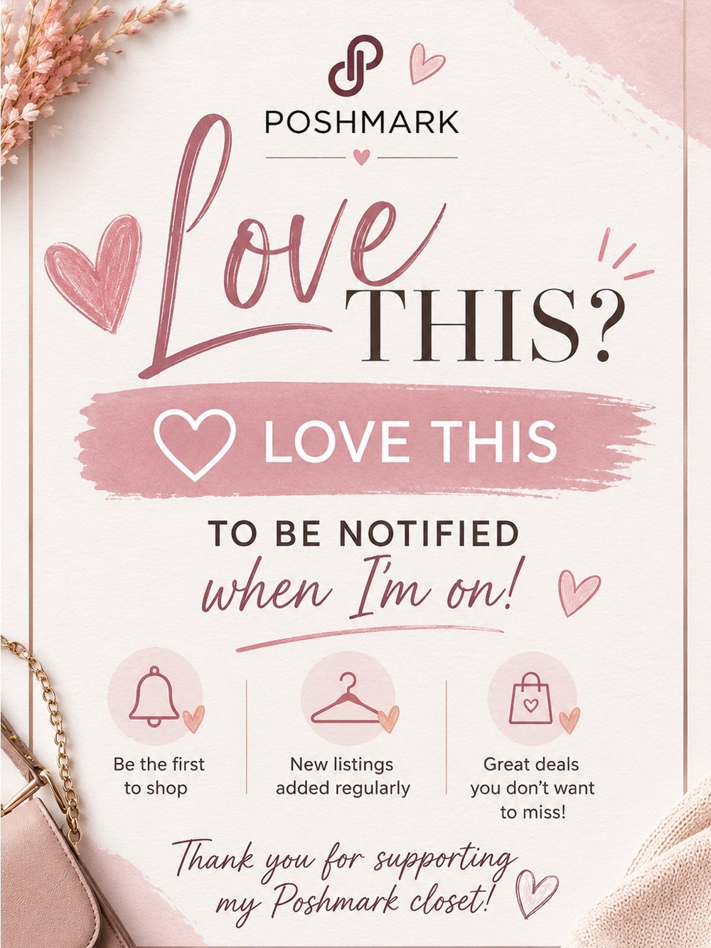 Poshmark "Love This" Notification Graphic - Pink